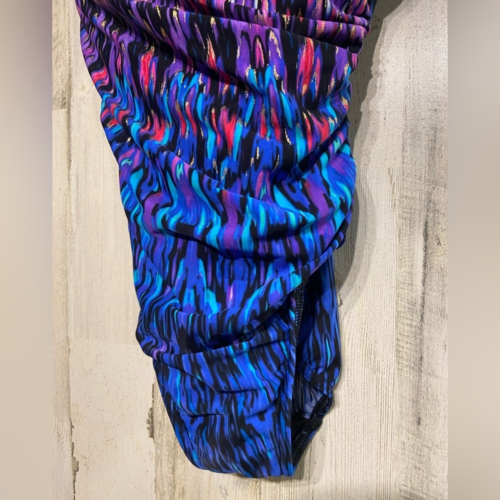 Miraclesuit Blue Pink Vesuvio Its A Wrap One-Piece Tummy Control Swimsuit 8 - Picture 5 of 10